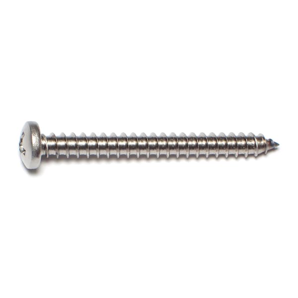 Midwest Fastener Sheet Metal Screw, #14 x 2-1/2 in, 18-8 Stainless Steel Pan Head Phillips Drive, 50 PK 53576 - main